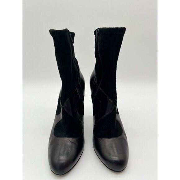 Miu Miu Boots Heels EU 37 Black Leather Ankle Boots Booties Gothic Witchy box - Picture 3 of 11